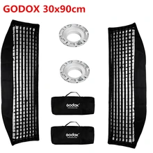 2 шт. софтбокс Godox 30x120 см с сотовой сеткой Bowens крепление для Godox DE300 SK400II DE400 фотостудия стробоскоп вспышка светильник