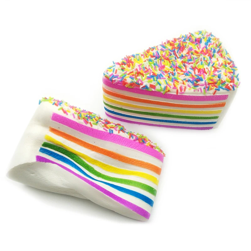 Новый стиль супер медленный рост Squishy kawaii 14 см Jumbo Радуга торт талисманы Squeeze