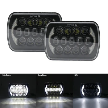 

105W 5X7 7X6 inch Rectangular Sealed Beam LED Headlight With DRL for Jeep Wrangler YJ Cherokee XJ H6014 H6052 H6054 LED 1 Pair