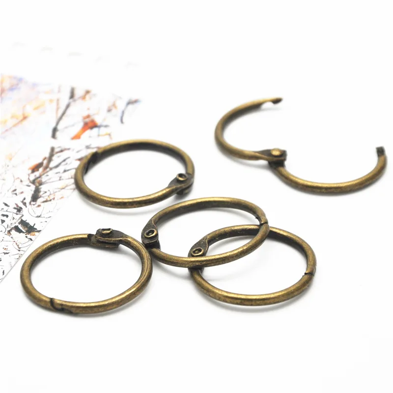 Loose Leaf Notebook Binder 15-75mm Antique Brozen Hinged Rings Metal Book Rings For Album Scrapbook Office 10Pcs