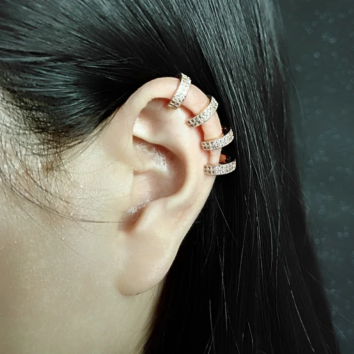 

Rose Gold Color Crystal Clip Earrings Fashion Crystal Crystal Vintage Party Jewelry For Women Brincos DFE800
