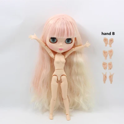 Fortune Days Nude Blyth Кукла № 2352/340 цвет шампанского розовый микс золотистые волосы с челкой соединение тело телесного цвета кожи фабрика Blyth - Цвет: like the picture