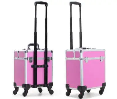 Picture up Schicht Aluminium Fall As Picture Rosa Dauerhaften Und Schwarz Tray Mit Nagel Professionelle Box Rädern Trolley Make as RXUqp