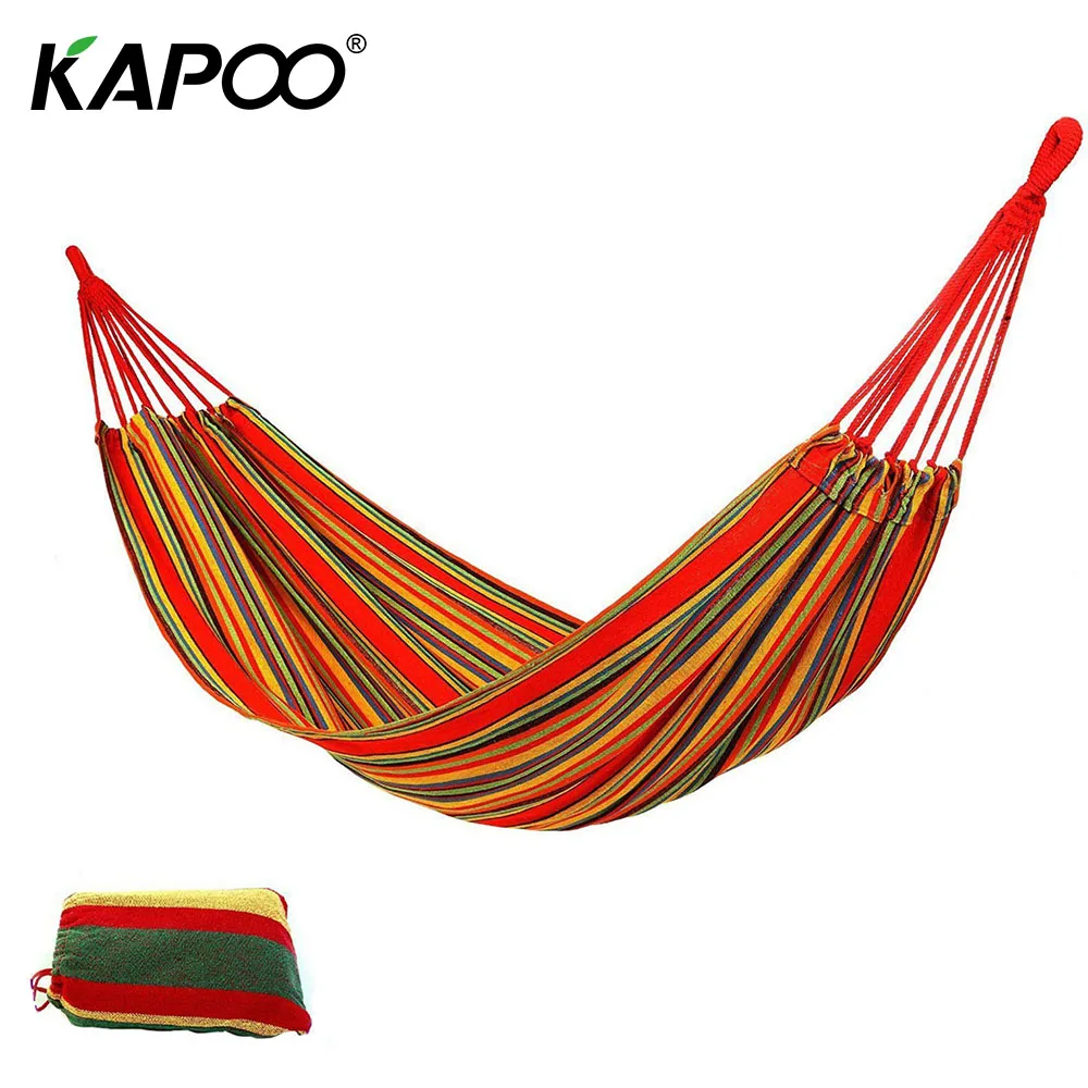 

KAPOO Canvas Hanmmock Outdoor Camping Hiking Tree Hanging Chair Hammock Portable lightweight Durable Red/Blue Color Optional