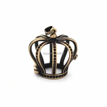 

27x24mm Vintage Filigree Hollow Crown Cage Ball Locket Pendants For DIY Essential Oil Diffuser Perfume Chime Rhinestone Making