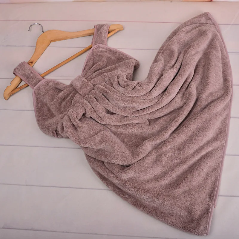 

Drop ship Coral velvet Wrap Bath Shower Towels strap Tube Top Women Bath Towels Microfiber Skirt DressToalla Serviette De Plage