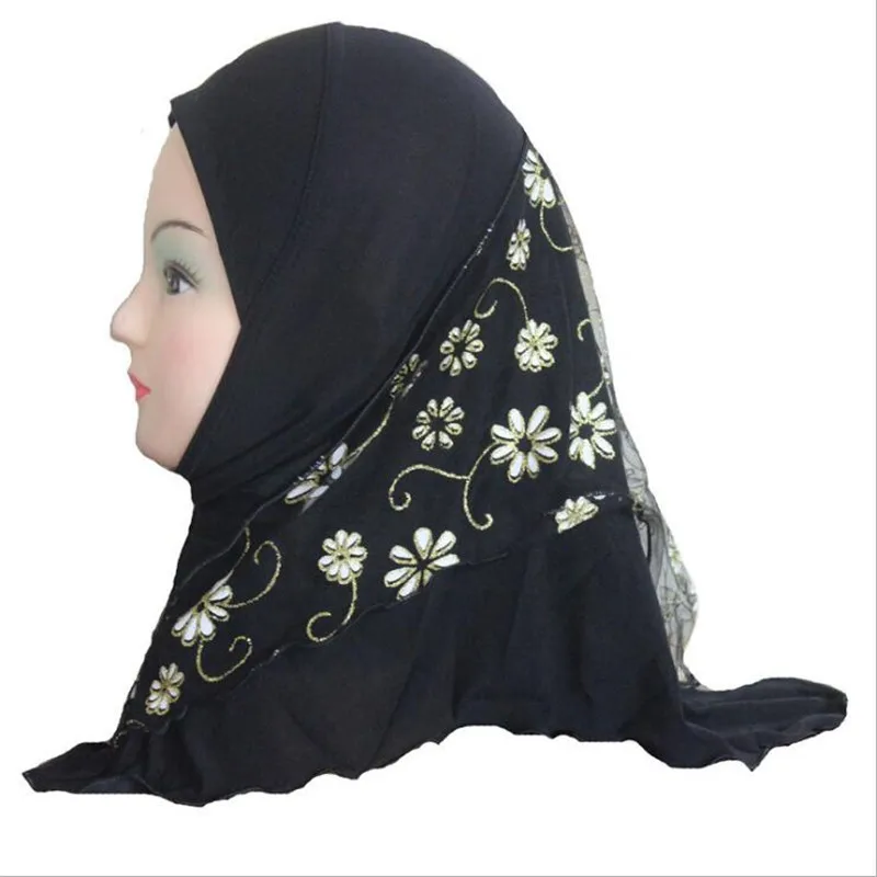 

15Color Children Polyester Muslim Head Coverings Hijab/Scarf/Cap/Hat Islamic Headscarf Turkish inner Cap IslamTurban Ramadan