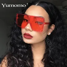 YUMOMO Fashion Sunglasses Women Ladies Red Fashion Oversized Square Sun Glasses Driving Shades Eyewear UV400 gafas de sol