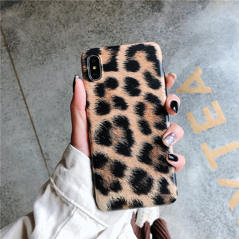 Gimfun Vintage Patterned Leopard Case for Iphone Xs Max Xr Anti-knock Soft Silicon 6s 7plus 8 X Back Cover | Мобильные телефоны и