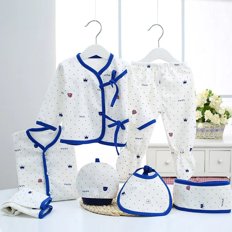 

Girl & boy Clothes Set Children T-shirt+ pants+hat 7PCS Newborn bebe Clothing Set For 0-3M Fashion flag printing Baby underwear