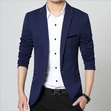 Мужские корейские облегающие модные хлопковые блейзеры, пиджак, черный, синий, большие размеры M до 5XL, мужские блейзеры, мужское пальто