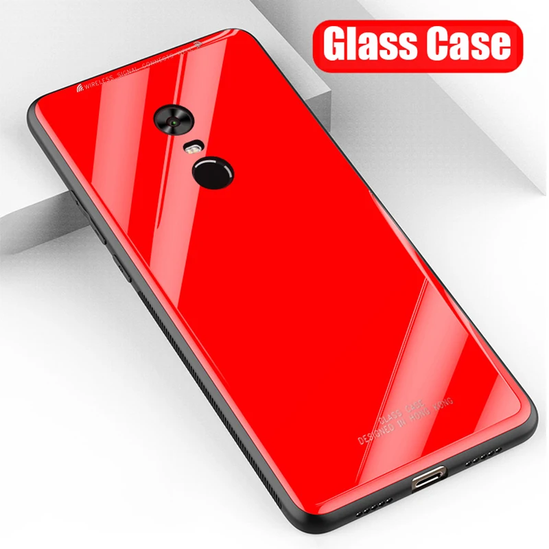 для For Xiaomi Redmi Note 4X Чехол роскошный глянцевый закаленное Стекло чехол на ксиоми