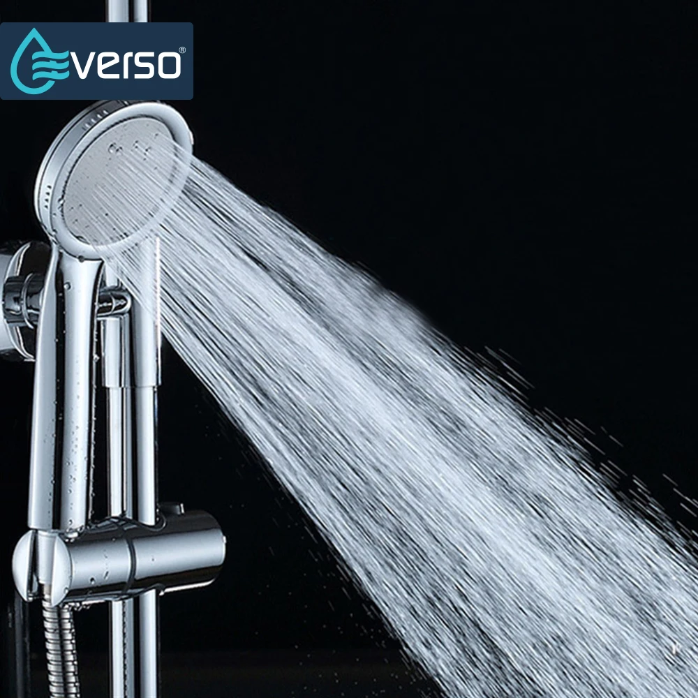 EVERSO ABS Plastic Hand Bathroom Shower Head Round Shape Shower High Pressurize Water Saving