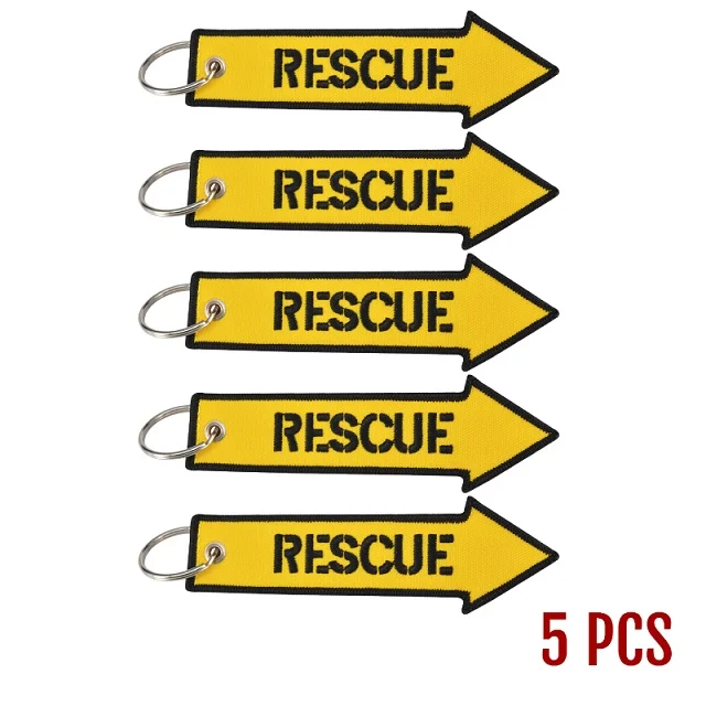 Remove Before Flight Rescue Key Chain for Cars Key Tag Cool Yellow Arrow Shaped Embroidery Key Fob OEM Keychain for Motorcycles (6)