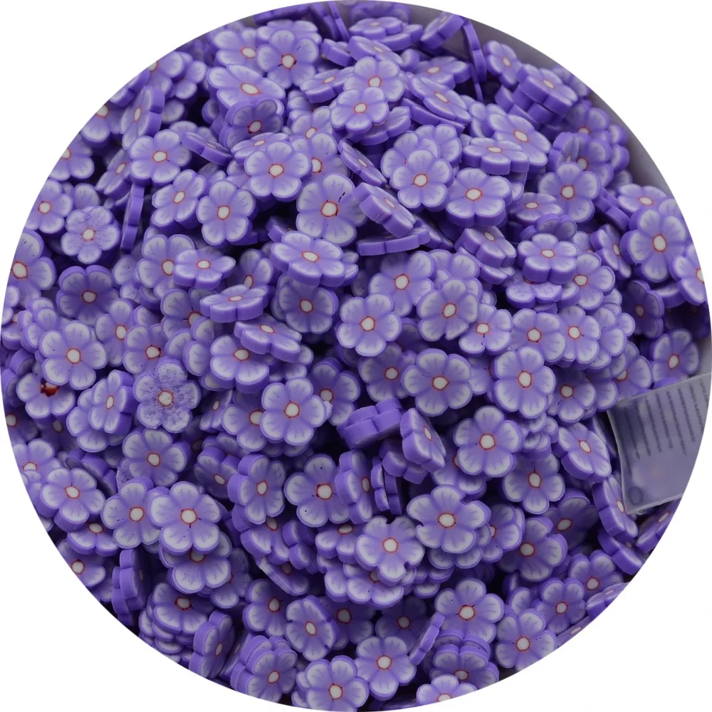 

65g/lot Purple Handmade Polymer Clay Nailart Accessories Colorful flower for Crafts Making Decoration Nail art,filling filler