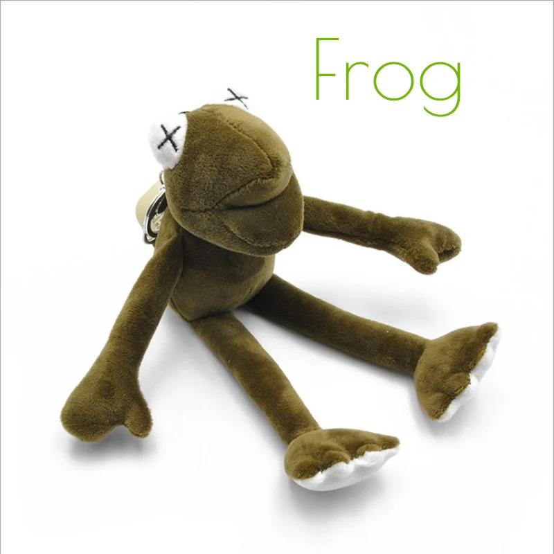 

Funny Backpack ornaments Frog plush doll Sad Frog stuffed animal doll emoji face Long legs Frog Boutique keychains AX30-R