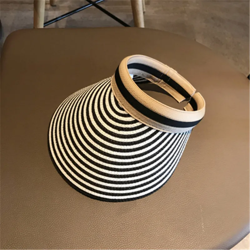 

Handmade straw hat sun hat summer outdoor riding bicycle women's hat Panama fashion anti-UV tennis beach empty top hat