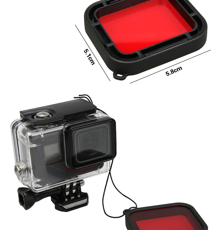 waterproof Case Red Diving Filter lens Dive Underwater Lente Filtors Protector For Go pro Hero Black 5 6 7 Accessories - ANKUX Tech Co., Ltd