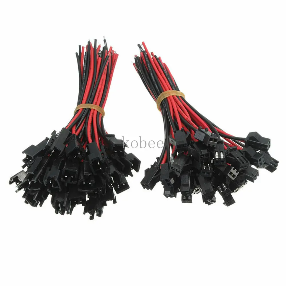 100 Pairs Lot 2pin Sm Jst Connector Cable For Male To