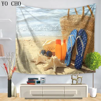 

YO CHO On The Benzi Summer Holiday Tapestry Nautical Ocean Seaside Seascape Coastal Art Wall Hanging Tapestry For Bedroom Decor