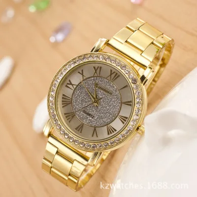 

2018 New Famous Brand Luxury Watch Women Rhinestone Dress Watches Roman numerals Quartz Watch stainless steel Relogio Feminino