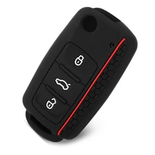 Силиконовый чехол для ключей от машины для VW Volkswagen Polo Golf Passat Beetle Caddy T5 Eos Tiguan Skoda A5 SEAT Leon Altea откидной Чехол с дистанционным управлением