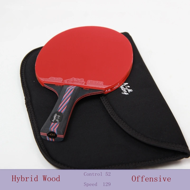 

Professional Carbon Fiber Table Tennis Racket Blade With Double Face Pimples-in Racket Rubber Ping Pong pat With a black bag