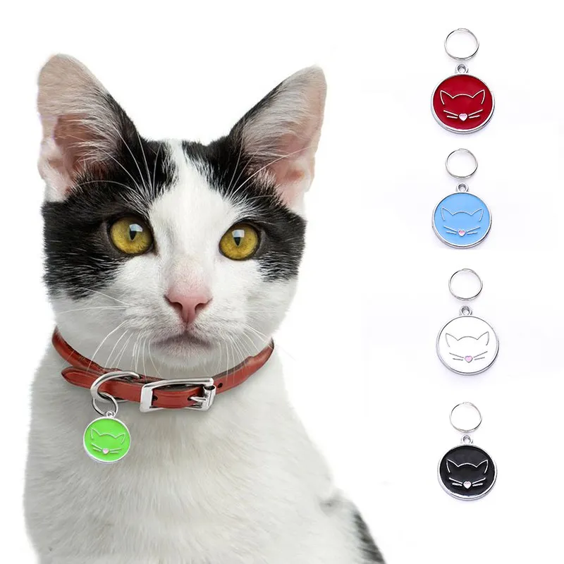 

Pet Cat Dog Cute French Bulldog Cat Face Pet Identity Tag ID Card hanging accessory collar Mini Pet Tag Pendant