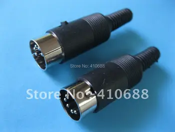 

100 Pcs Per Lot 5 Pin DIN Plug Connector with Plastic Handle Male Hot Sale High Quality