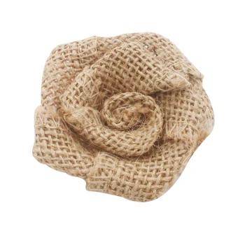 

10pcs/lot Rustic Natural Jute Burlap Hessian Flower Rose Handmade Vintage Wedding Decoration Party Hat Craft DIY Accessories
