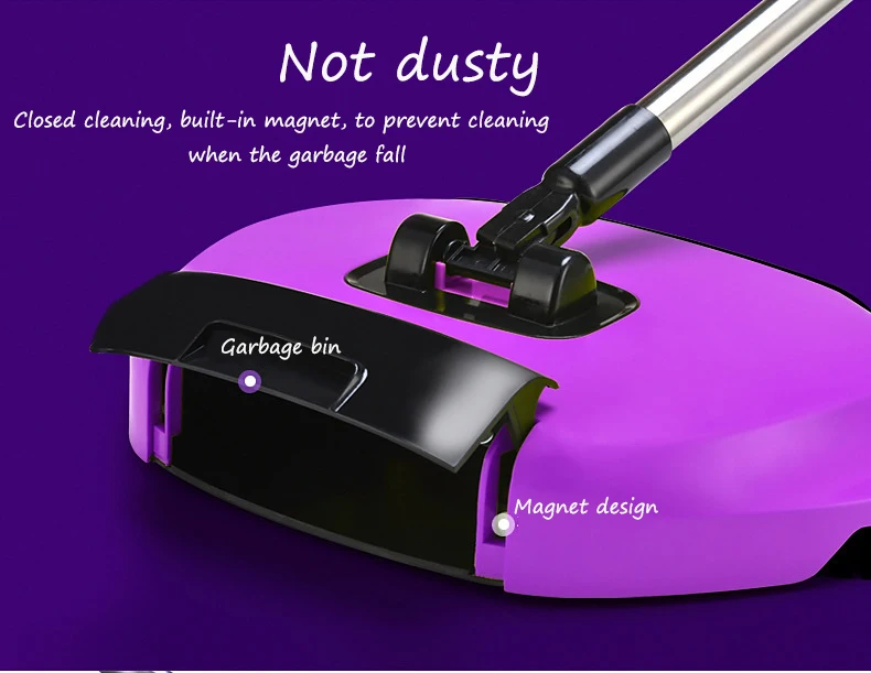 Нержавеющая сталь подметальная машина нажимного типа волшебная ручка для совка, метлы бытовой пылесос ручной толчок уборочная машина Робот для пола