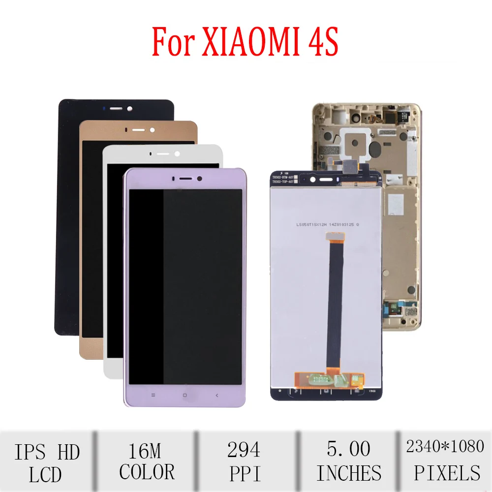 5 0 &quotоригинальный для Xiaomi mi 4s ЖК дисплей сенсорный экран с рамкой дигитайзер Xiao