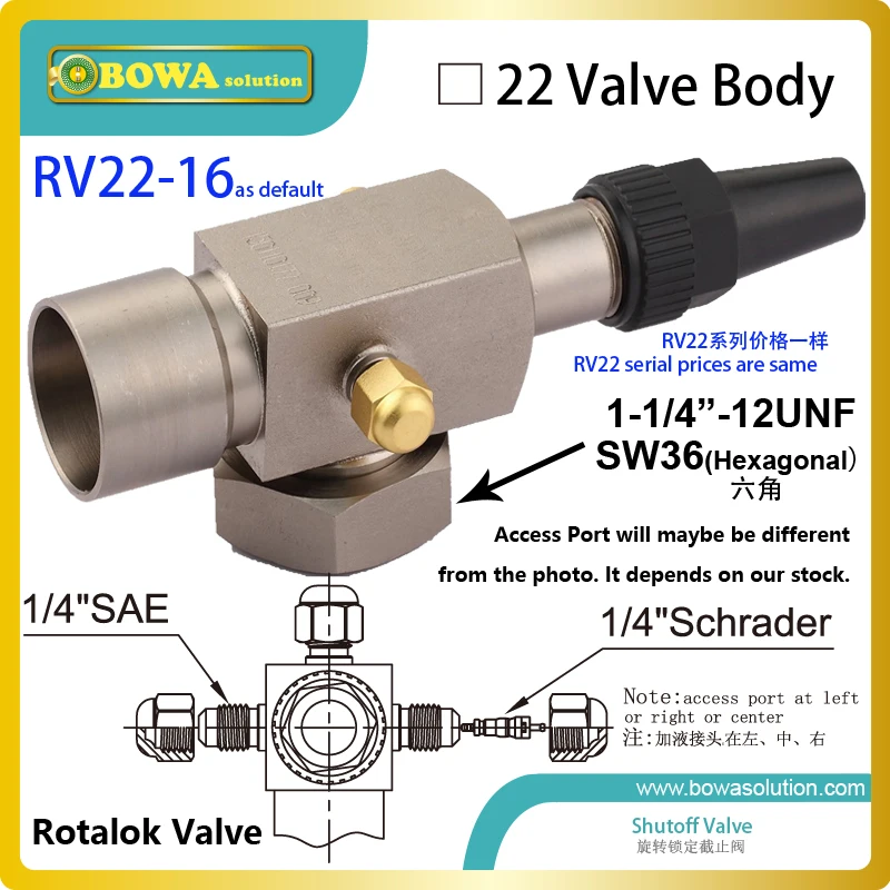

Rotalock Valves are suitable for use with HCFC, HFC refrigerants and their associated oils, as well as other industrial fluids