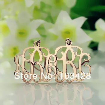 

AILIN Freeshipping-Personalized MO Earrings Custom Initials Earrings Rose Gold Color over Silver Monogrammed Name Earring