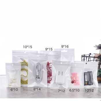

Wholesale 1000 Pcs/Lot 11 Size White / Clear Zip Lock Reclosable Retail Pack Bag W/ Hang Hole, Zipper Top Plastic Packaging Bag