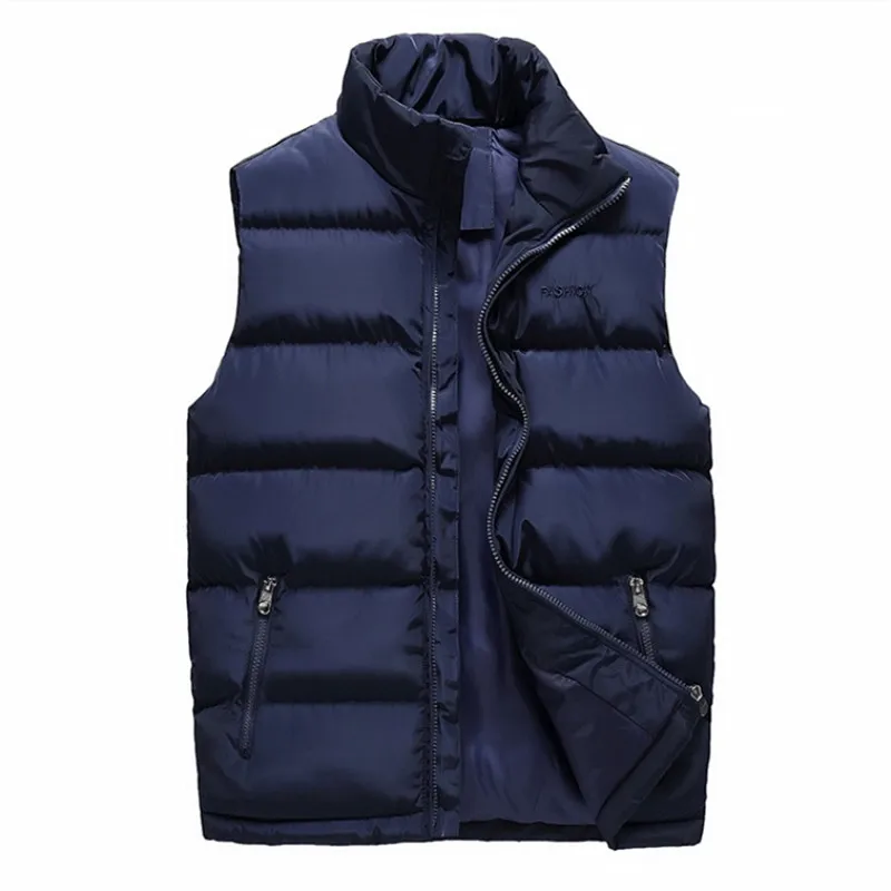 

2018 winter men's plus cotton thick collar cotton vest / youth fashion large size Slim boutique thick warm vest 5XL 6XL