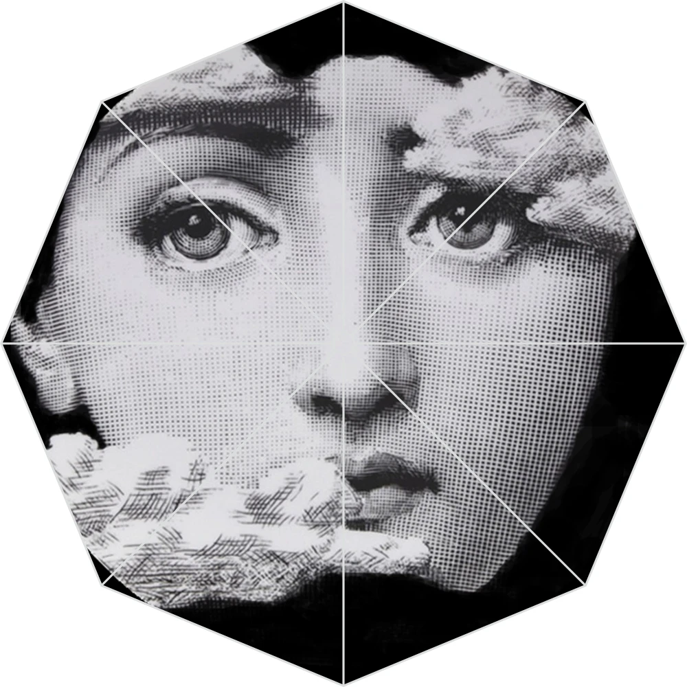 Винтажный автоматический зонт Fornasetti Art beauty Face SKULL, модный пляжный зонт с рисунком, СОЛНЦЕЗАЩИТНЫЙ/женский зонт от дождя