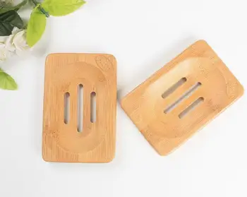 

100PCS Natural Bamboo Wooden Soap Dish Wooden Soap Tray Holder Storage Soap Rack Plate Box Container for Bath Shower Bathroom