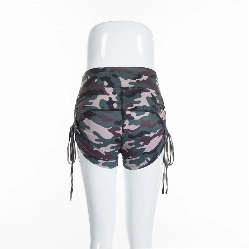 Women Casual Scrunch Green Camouflage Shorts Fashion Casual Yogaing Gyms Camo High Waist Booty Butt Shorts (11)