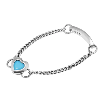 

CKK 925 Sterling Silver Spirited Heart Ring, Cyan Blue Crystal For Women Gift Original Jewelry DIY Making