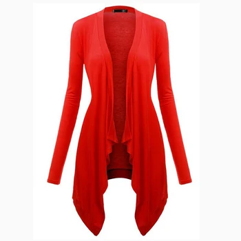

Women Autumn Long Sleeve Knit Outwear Casual Loose Coat Open Stitch Jacket Ladies Irregular Solid Color Cardigan Tops