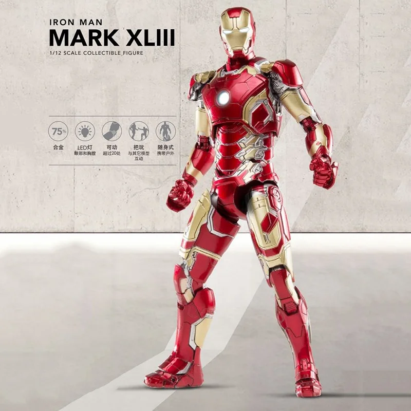 

1/12 Super Flexible Iron man MK43 Action Figure The Avengers Collectible Model Toy