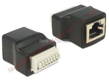

10pcs free shipping RJ45 to Spring Terminal Adaptor RJ45 female to 8 Pin connector RJ45 splitter
