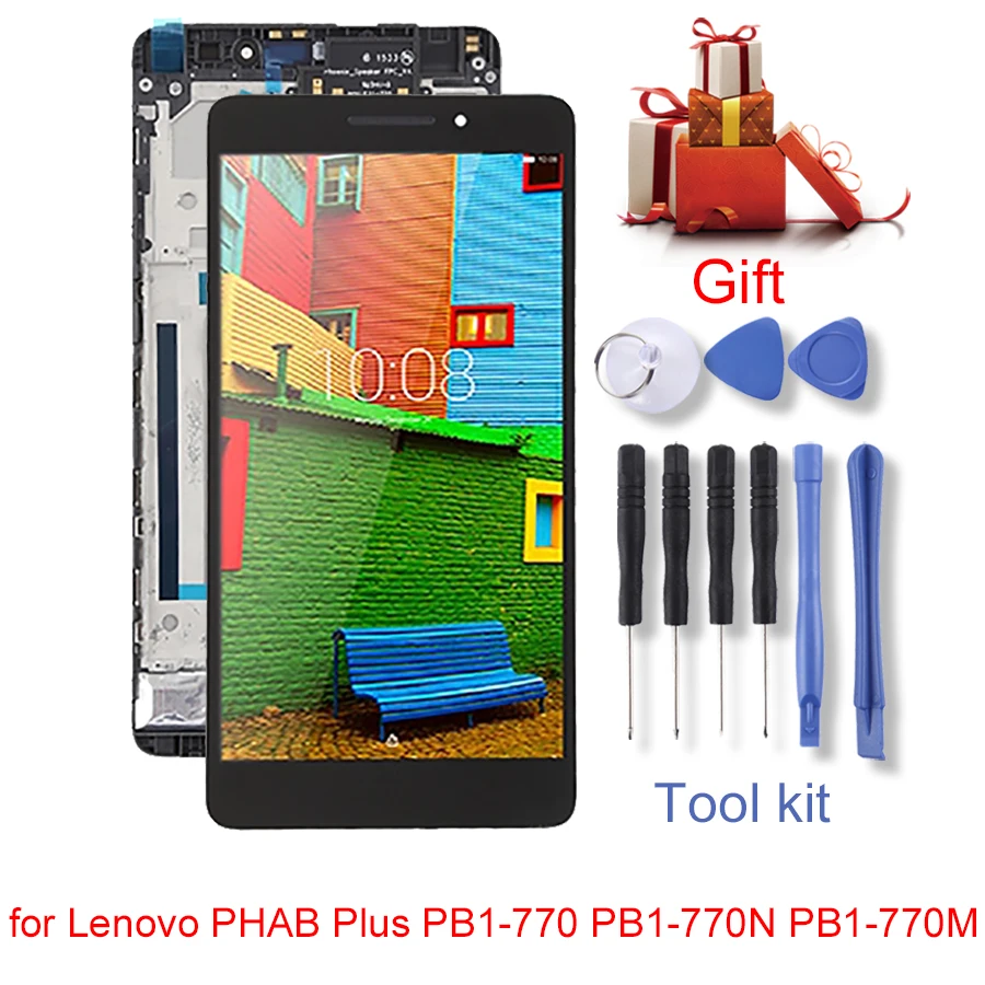 H новый для Lenovo PHAB Plus PB1 770 770N ЖК экран и дигитайзер полная сборка с рамкой запасные