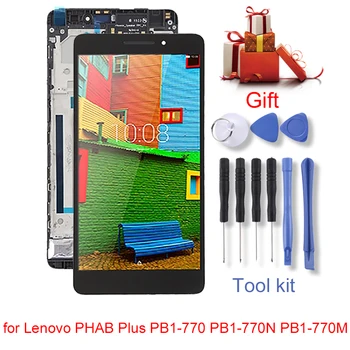 

H New for Lenovo PHAB Plus PB1-770 PB1-770N PB1-770M LCD Screen and Digitizer Full Assembly with Frame repari parts