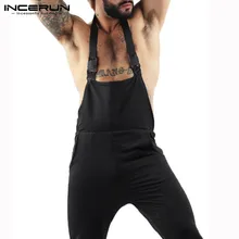 INCERUN модный Европейский и американский мужской Одноцветный Карманный комбинезон на бретелях комбинезон Свободный Повседневный уличная комбинезон 5XL