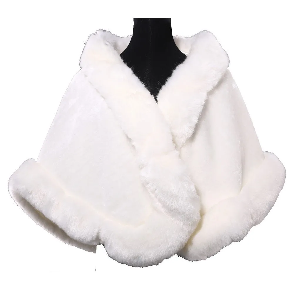 

Bridal Wraps Winter Faux Fur Stole Bridal Winter Coat Ladies Evening Jackets Wedding Shawl Shrug Boleros 1214J