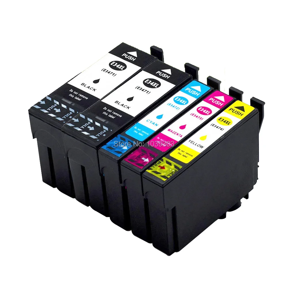 

5Pack Compatible Ink Cartridges For Epson 34 XL WorkForce Pro WF-3720DWF WF-3725DWF printer T3471
