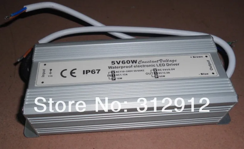 5/60 w режим переключения IP68 Светодиодный источник питания; AC110-240V вход