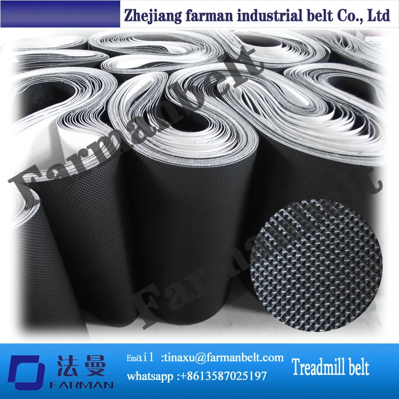 

2.3mm Black Green Diamond Matte PVC conveyor belt for treadmill walking running belt